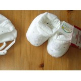 *Taufe*  Babyschuhe,<br> 100% Bauwoll-Trikot, wei�  Gr��e 0 -1