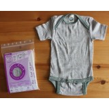 Body Merinowolle/Seide, 1/4 Arm gr�n/erika  Gr��e 50-104 ab