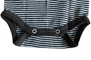 Body Merinowolle/Seide, geringelt 1/1Arm Größe 50-104 pflaume oder braun