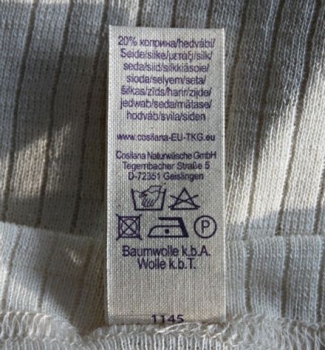 Kinder Hemd Seide/Wolle-Baumwolle 1/4Arm  natur Gr. 92-152