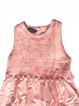 langes Kleid mit Röschen  lachsfarben  Größe 104