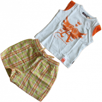 Sommershorts und Shirt orange  Größe 92