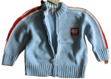 Cardigan Jacke Strick marine/grau/weiß oder hellblau 100% cotton
