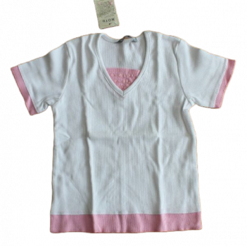 T-Shirt Ripp weiß/rosa