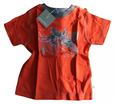 T-Shirt orange Kontrastbündchen Baumwolle minymo