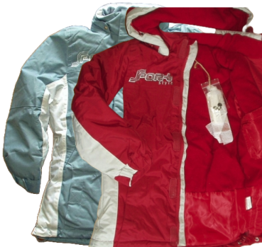 Winterjacke longjacket sportstyle  Oxford-Nylon  rot/dust,  eisblau/weiß  128, 140, 152