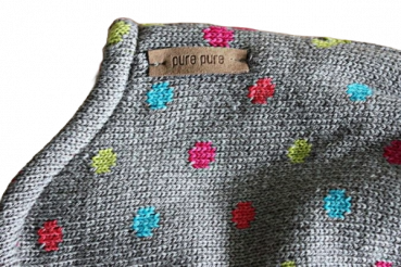 Baby Binde Strickmütze purepure BW/Wolle/Seide Farbe grau Größe 43-49