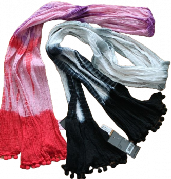 Schal Tuch 50 x 180 rosa/rot, schwarz /weiß Batikmuster