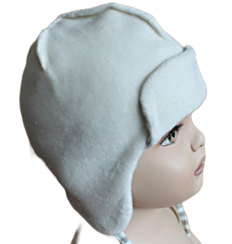 Pure Pure baby hat soft cotton fleece striped jersey lining