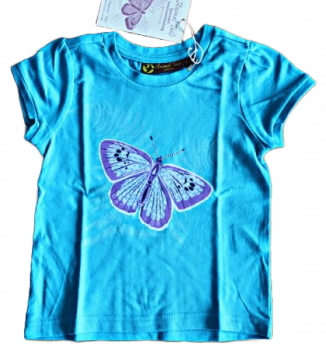 T-Shirt Animal Tails Blue Butterfly Aquamarin