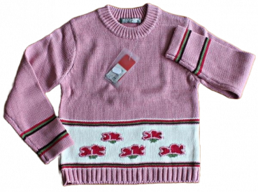 Pullover  weiß/rosa  cotton