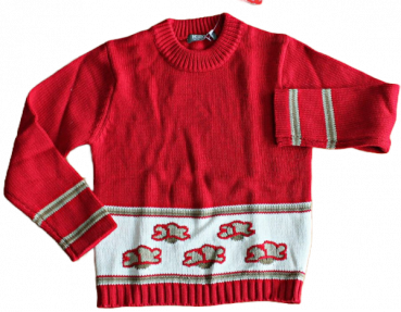 Pullover  rot/weiss  cotton