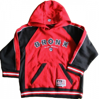 Sweatshirt hooded  rot/schwarz  100% Baumwolle  Größe 110 - 128