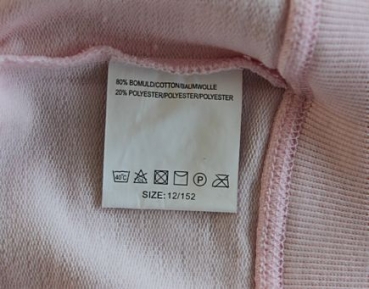 Sweatjacke butterfly rosè Größe 152