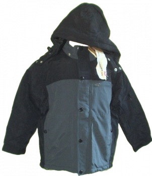 Winterjacke Nylonjacke wattiert schwarz/grau Größe 128-152