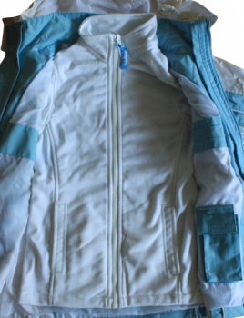 Funktionsjacke Nylon 3 in 1 Hellblau/weiß 140-152