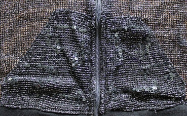 fishnet Kapuzenjacke  schwarz/silber mit Lurex Gr. 140-164