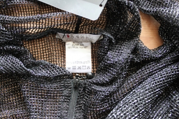 fishnet Kapuzenjacke  schwarz/silber mit Lurex Gr. 140-164