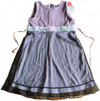 Kleid Samt Jersey Tüll Glitter Lila/Schwarz  Größe 116-128