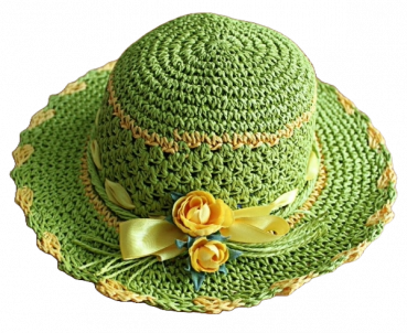 Sommerhut mit Blumenschmuck Größe 55