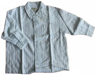 Hemd gestreift  cotton blauweiß, 1/1 Arm  Größe 74 - 86 Hemd gestreift  cotton blauweiß