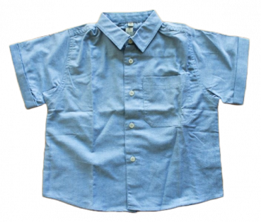Hemd  Kurzarm  100% cotton uni Bleu Größe 92-122