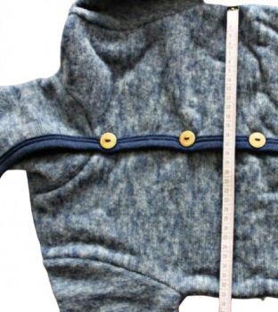 Jäckchen mit Kapuze Wollfleece kbT,  Fb. marine melange