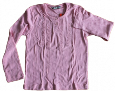 Langarmshirt rosa Stickpasse Größe 110-122