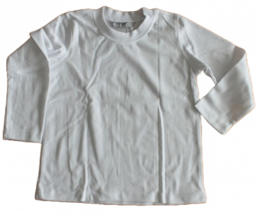 longsleeve Langarmshirt weiß 100% cotton  Größe 104-128  KIDS-UP