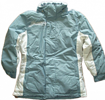 Winterjacke longjacket sportstyle  Oxford-Nylon  Eisblau/weiß