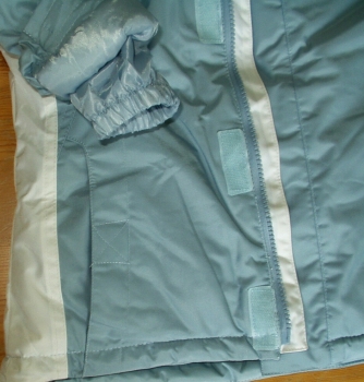 Winterjacke longjacket sportstyle  Oxford-Nylon  Eisblau/weiß