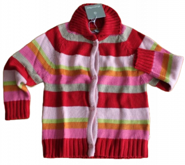 Cardigan Strickjacke rot-bunt