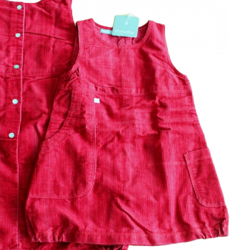 Kleid Feinkord Baumwolle rot Größe 92-110