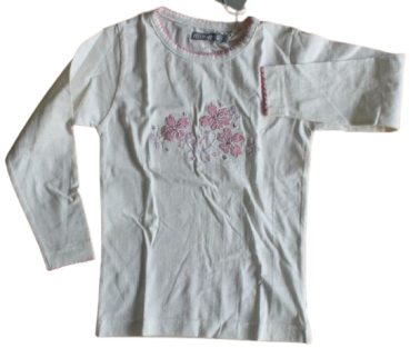 Longsleeve T-Shirt offwhite/rosa Stickmotiv  100% cotton  Größe