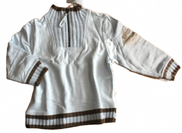 Sweatshirt mit Troyerkragen und Strick bleu/braun Größe 104 -128