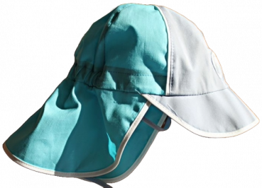 Hut mit Nackenschutz pure grau/blau 100% kbA cotton