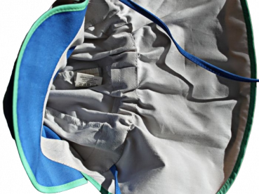 Hut mit Nackenschutz pure grau/blau 100% kbA cotton