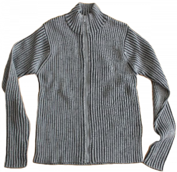 Rippstrickjacke Cardigan grau/schwarz  Größe 128/140