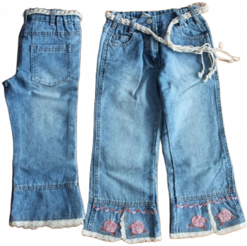 Jeans 7/8 mit Rosenmotiv