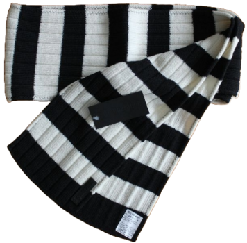 Rippschal 170 x 15 cm schwarz/weiß 50% Wolle