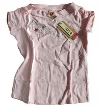 T-Shirt Top Perlenstickerei Rosa Größe 128-164