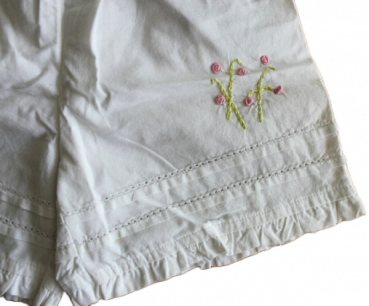 Shirt und Shorts Set  weiß Biesen/Stick cotton Größe 92
