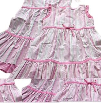 Kleid Sommer Batist Rosa Streifen cotton  110-134