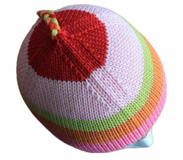 Inkamütze Strickmütze bunt Baumwolle Größe 50/55