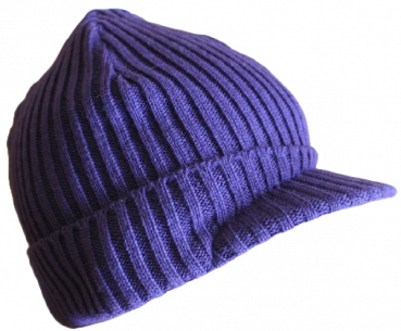 Beanie Baumwollmütze mit Schirm Strick  div. Farben reine Baumwolle