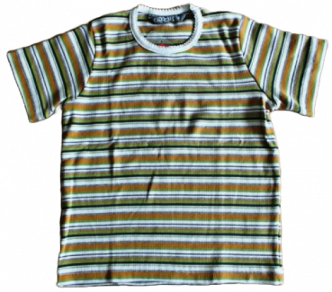 T-Shirt Rippshirt natur/orange/grün