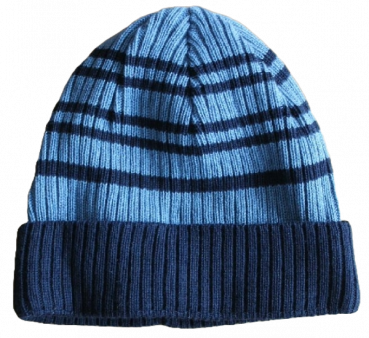 Beanie Topfmütze Cotton gerippt mit Umschlag  Fb. 19 Marine  Größe 53