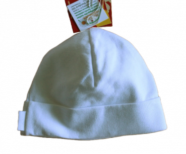 Trikotmütze mit Umschlag weiß cotton UV Schutz Größe 41-45