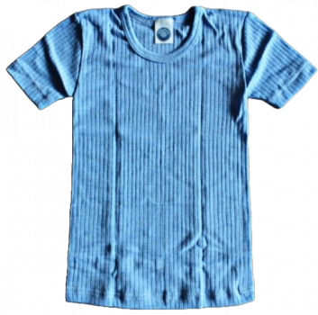 Kinder Hemd Seide/Wolle-Baumwolle 1/4 Arm  meliert, Größe 104-116