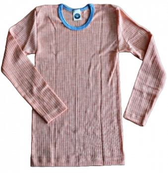 Kinder Hemd Seide/Wolle-Baumwolle 1/1Arm, farbig, Größe 140